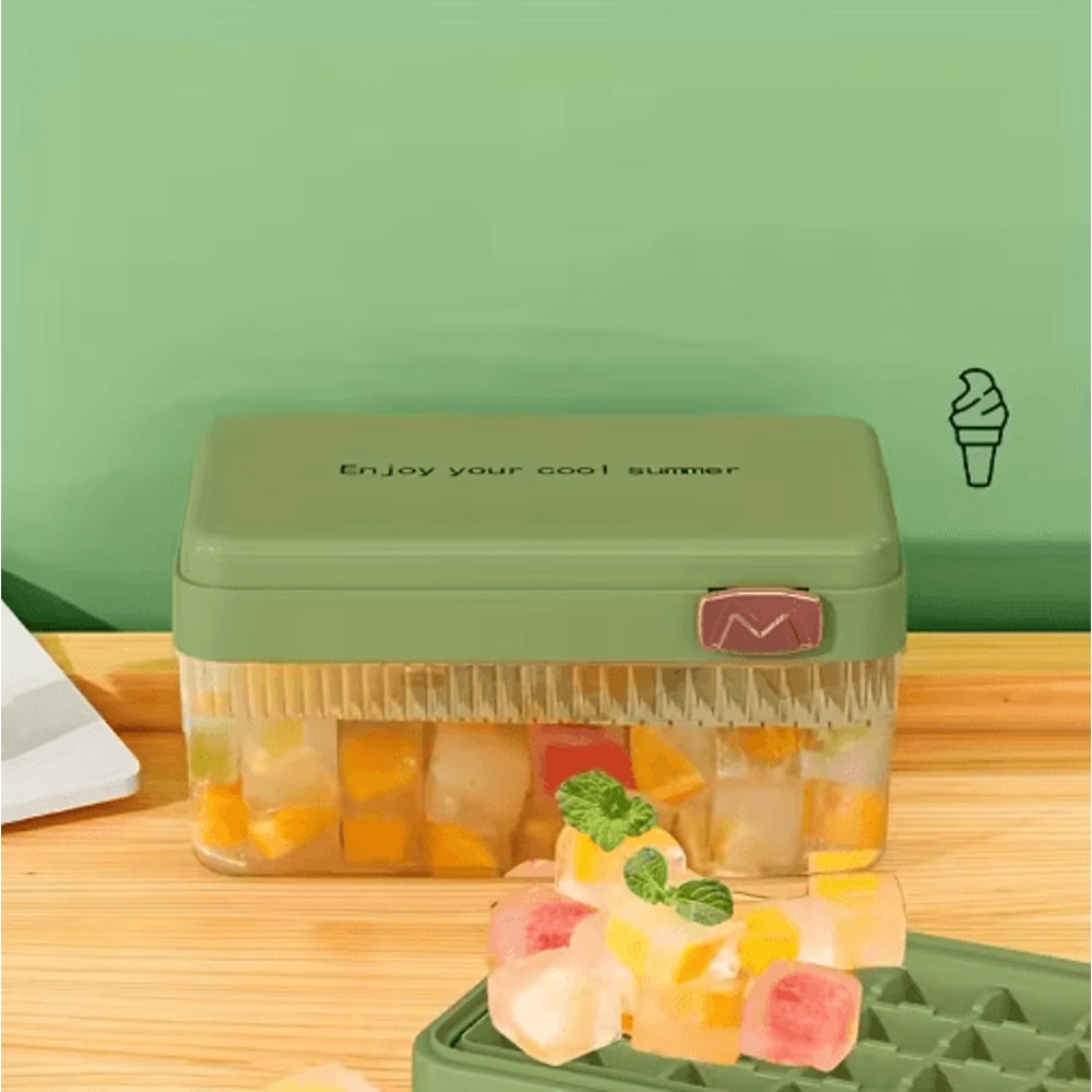 Flip Press Ice Cube Mold Large Capacity DoubleLayer Ice Maker With Lid 7