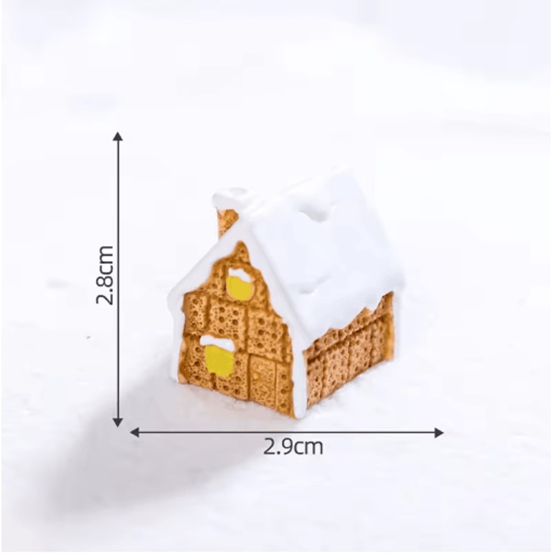 Mini Christmas Ornament Dollhouse Figures Gingerbread Man And Snowman Micro Landscape Decor 5