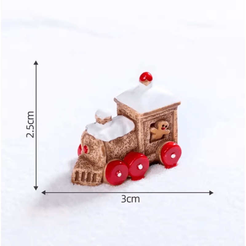Mini Christmas Ornament Dollhouse Figures Gingerbread Man And Snowman Micro Landscape Decor 7