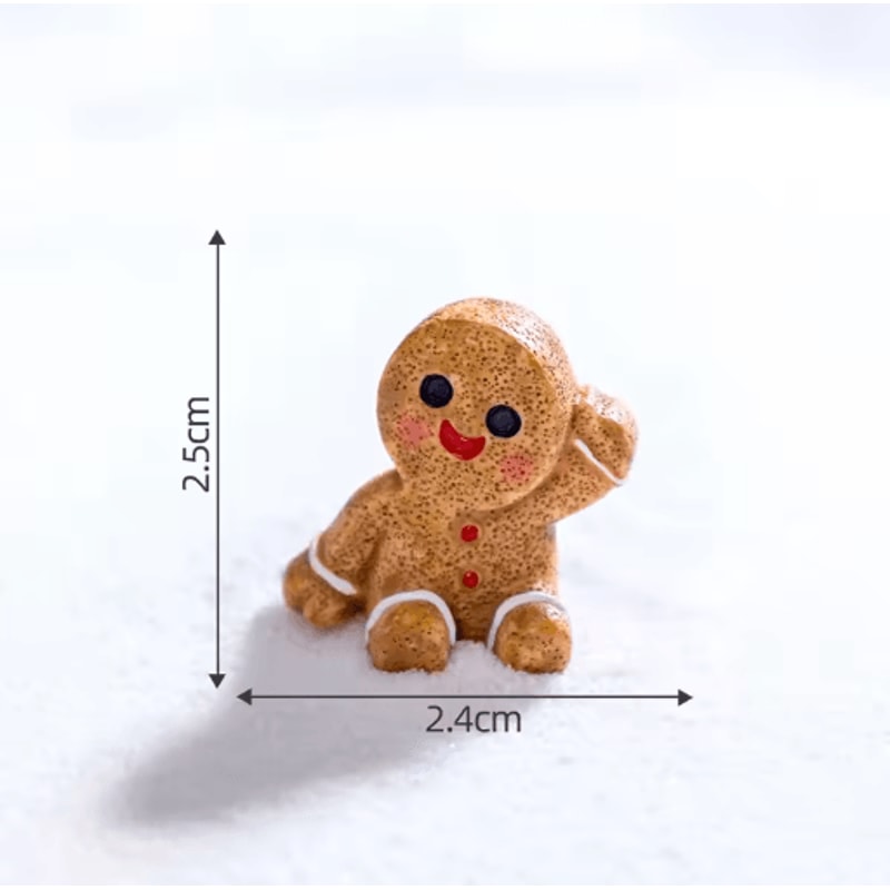 Mini Christmas Ornament Dollhouse Figures Gingerbread Man And Snowman Micro Landscape Decor 9