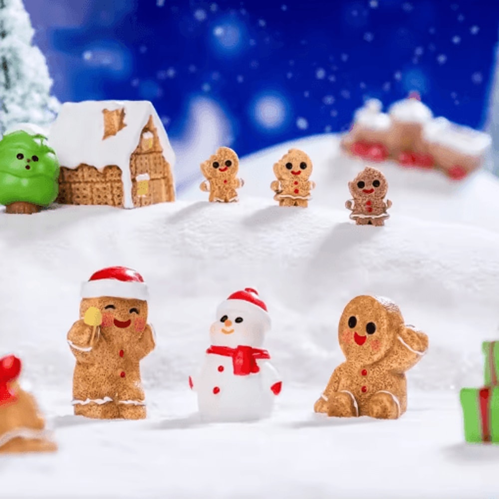 Mini Christmas Ornament Dollhouse Figures Gingerbread Man And Snowman Micro Landscape Decor 16