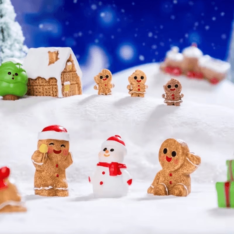 Mini Christmas Ornament Dollhouse Figures Gingerbread Man And Snowman Micro Landscape Decor 16