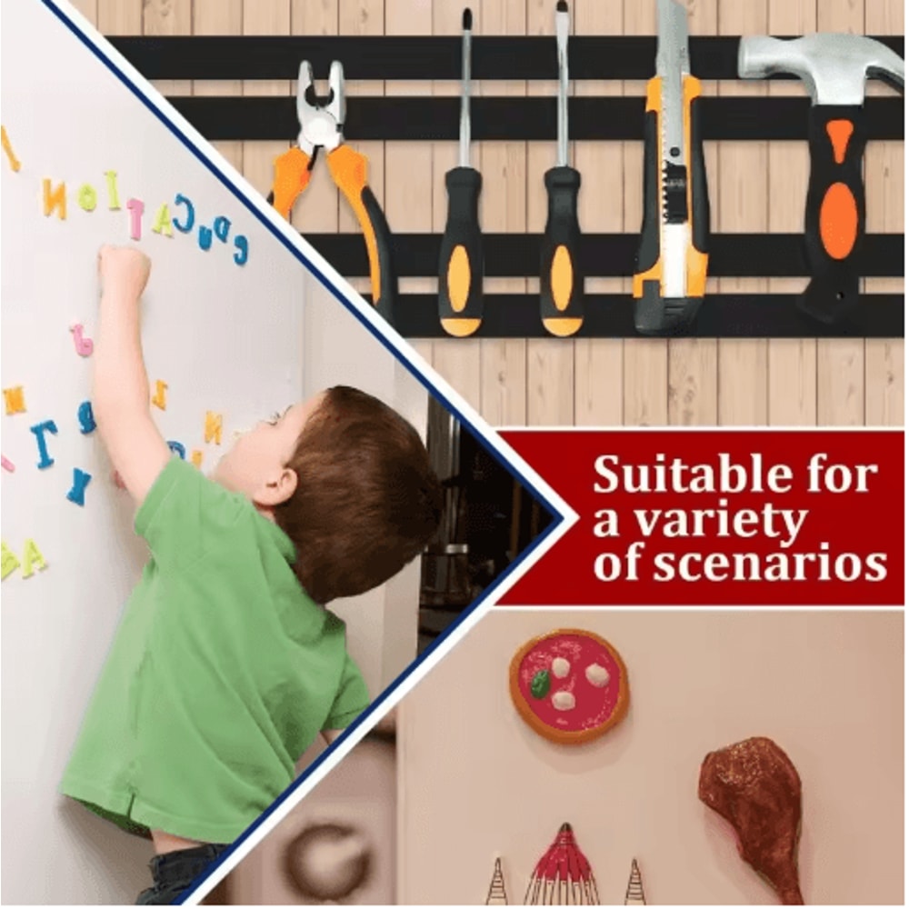 Self Adhesive Magnetic Tape Cuttable Rubber Magnetic Strip For DIY Fixing And Storage 3