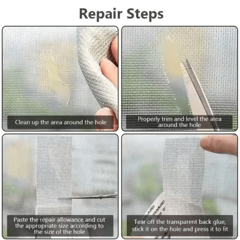 Self Adhesive Screen Repair Tape Durable Window Mesh Patch For Mosquito Net Fixing 10