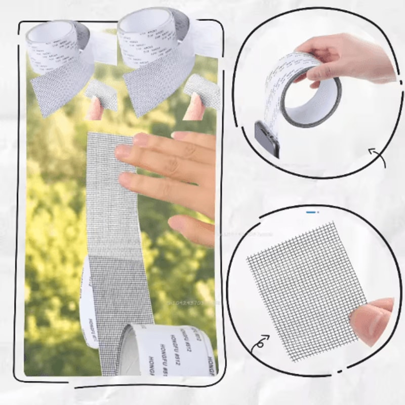 Self Adhesive Screen Repair Tape Durable Window Mesh Patch For Mosquito Net Fixing 0