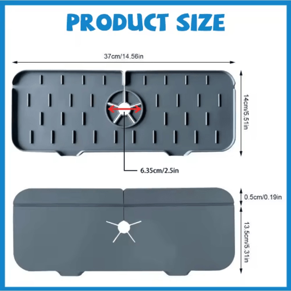 Silicone Faucet Splash Guard Sink Water Catcher Mat 4