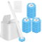Disposable Toilet Brush With Replaceable Heads Wall Mount 1