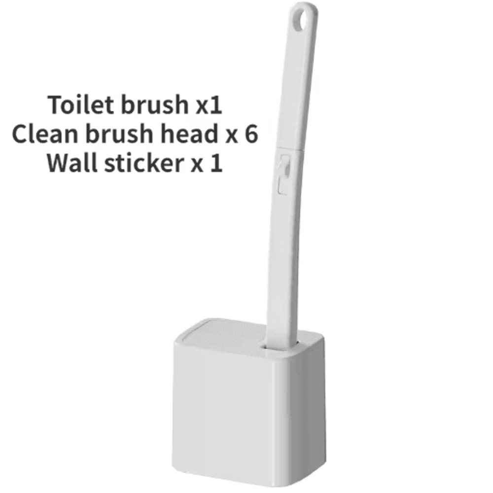 Disposable Toilet Brush With Replaceable Heads Wall Mount 3