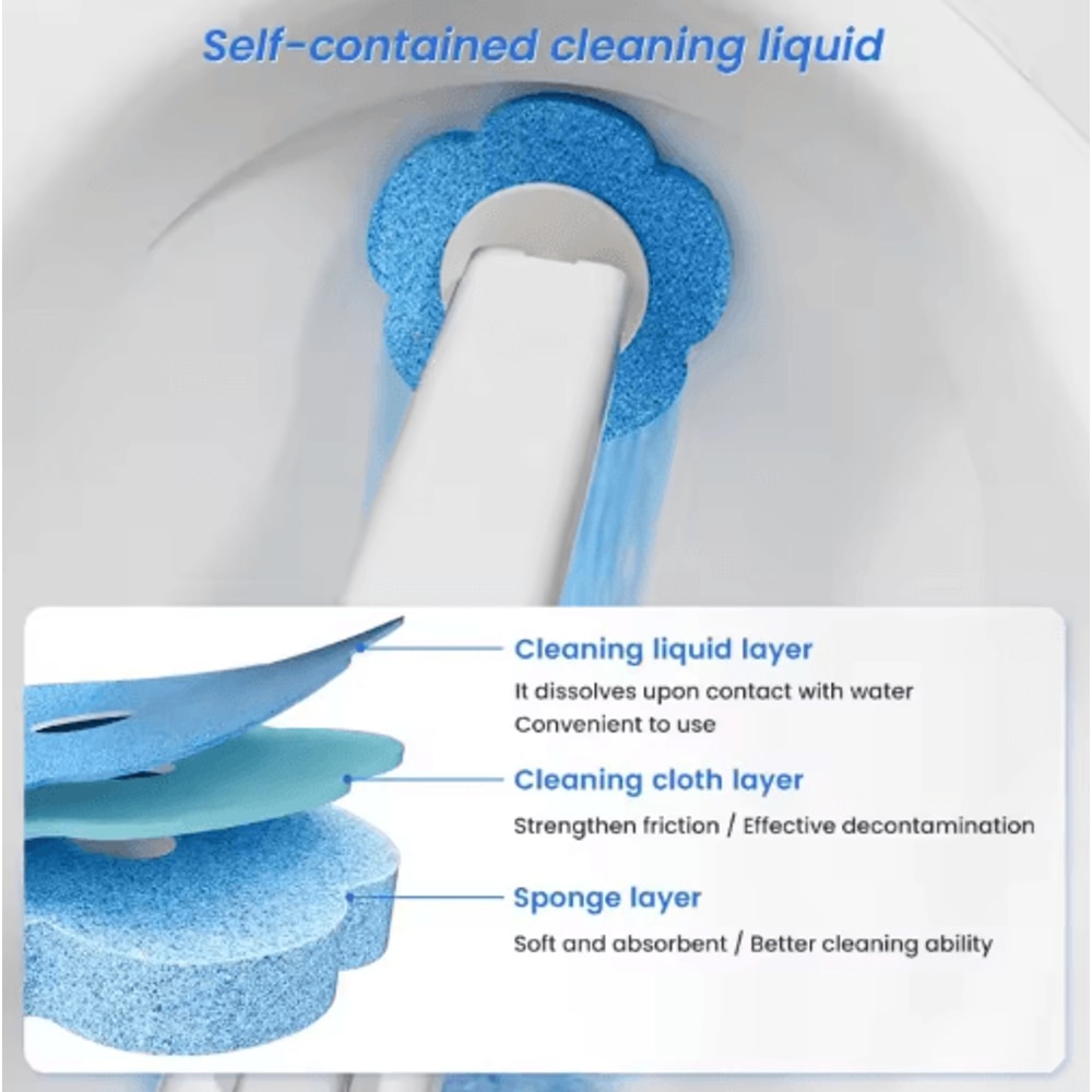 Disposable Toilet Brush With Replaceable Heads Wall Mount 6