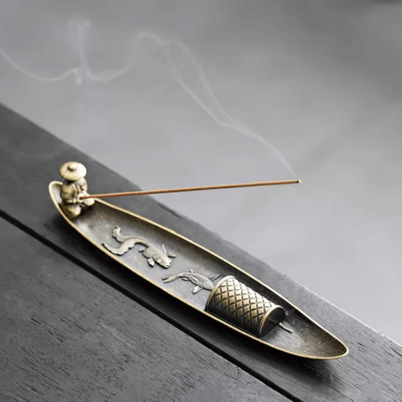 Japanese Style Fisherman Boat Incense Holder Aromatherapy Decor 2