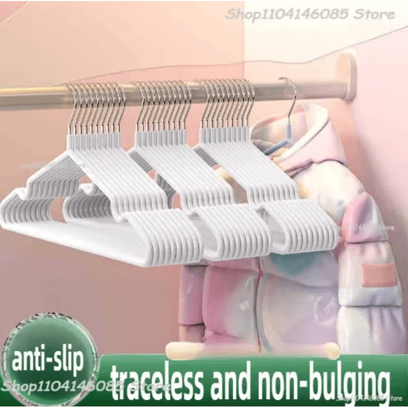 10PCS NonSlip Thick Plastic Clothes Hangers For Daily Drying 0