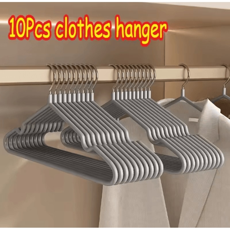 10PCS NonSlip Thick Plastic Clothes Hangers For Daily Drying 2