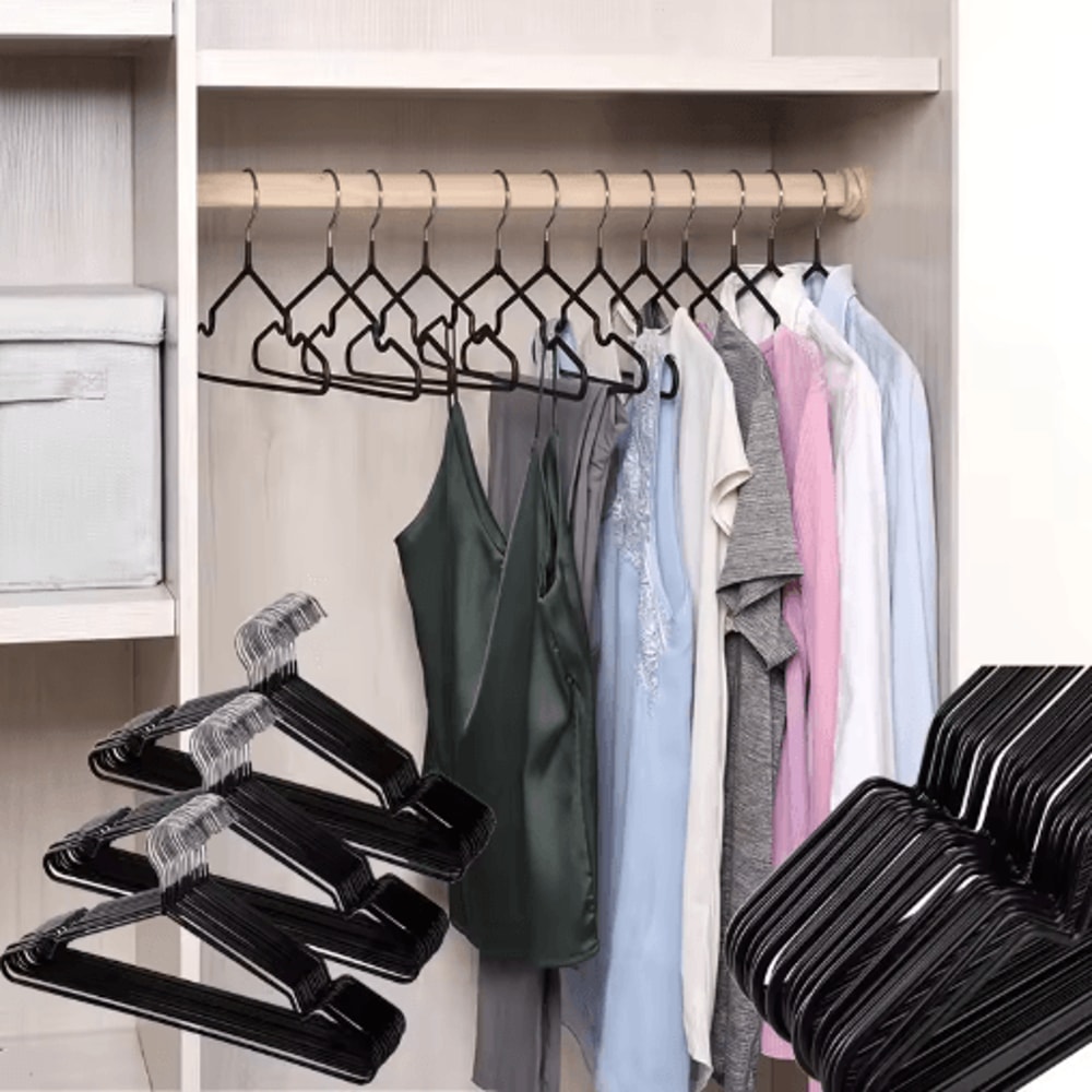 10PCS NonSlip Thick Plastic Clothes Hangers For Daily Drying 5