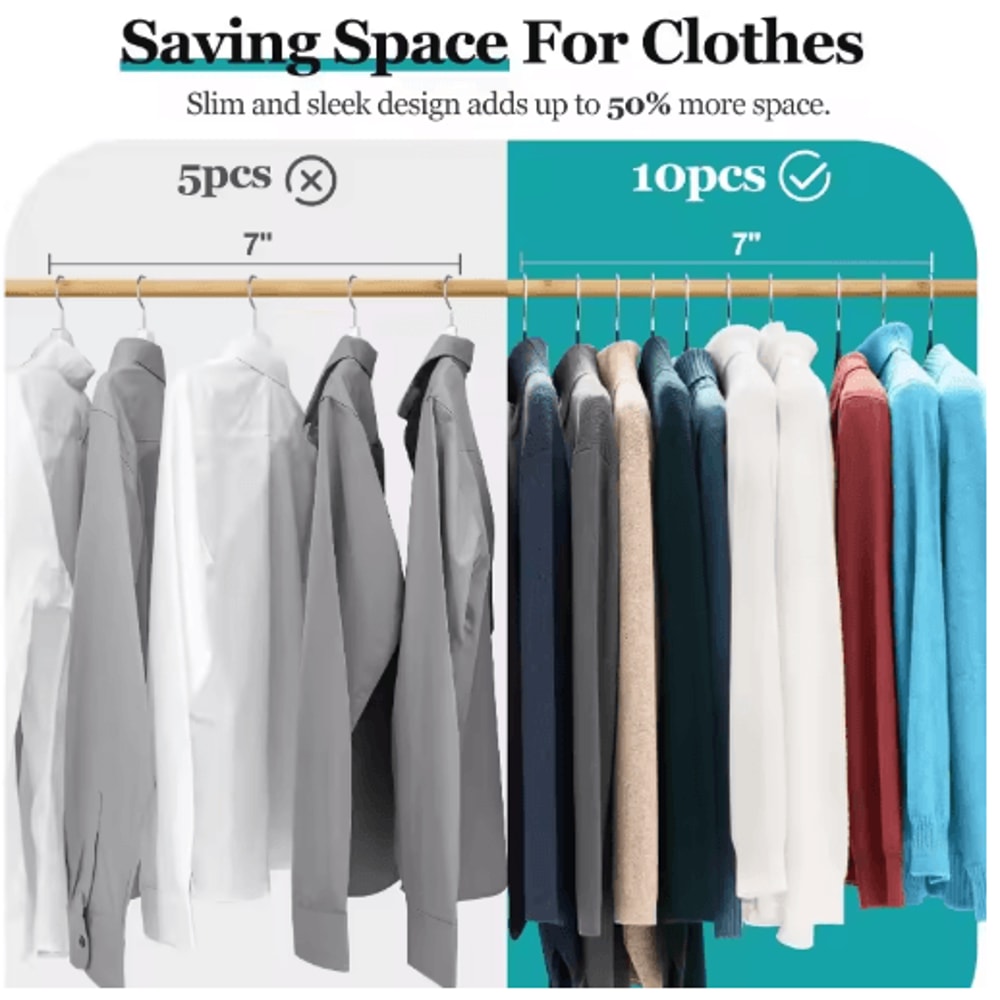 10PCS NonSlip Thick Plastic Clothes Hangers For Daily Drying 7