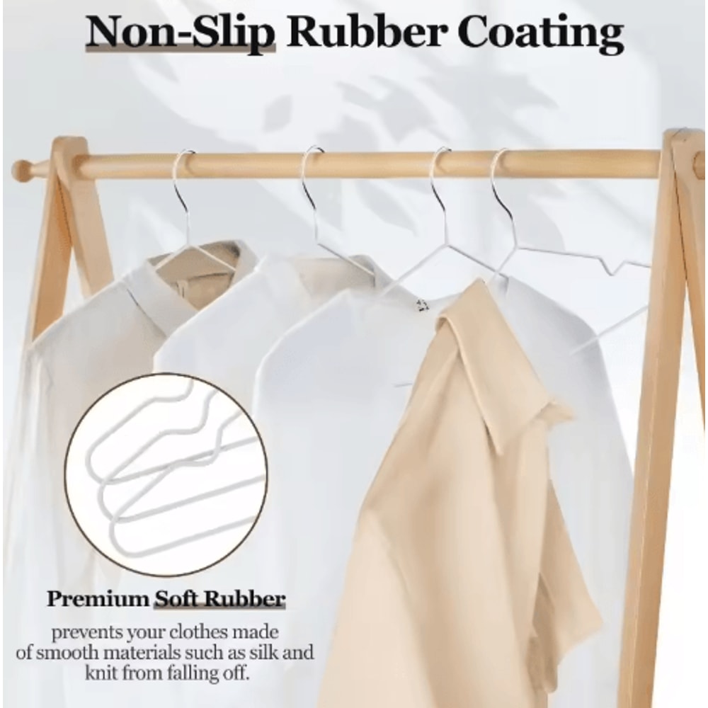 10PCS NonSlip Thick Plastic Clothes Hangers For Daily Drying 8