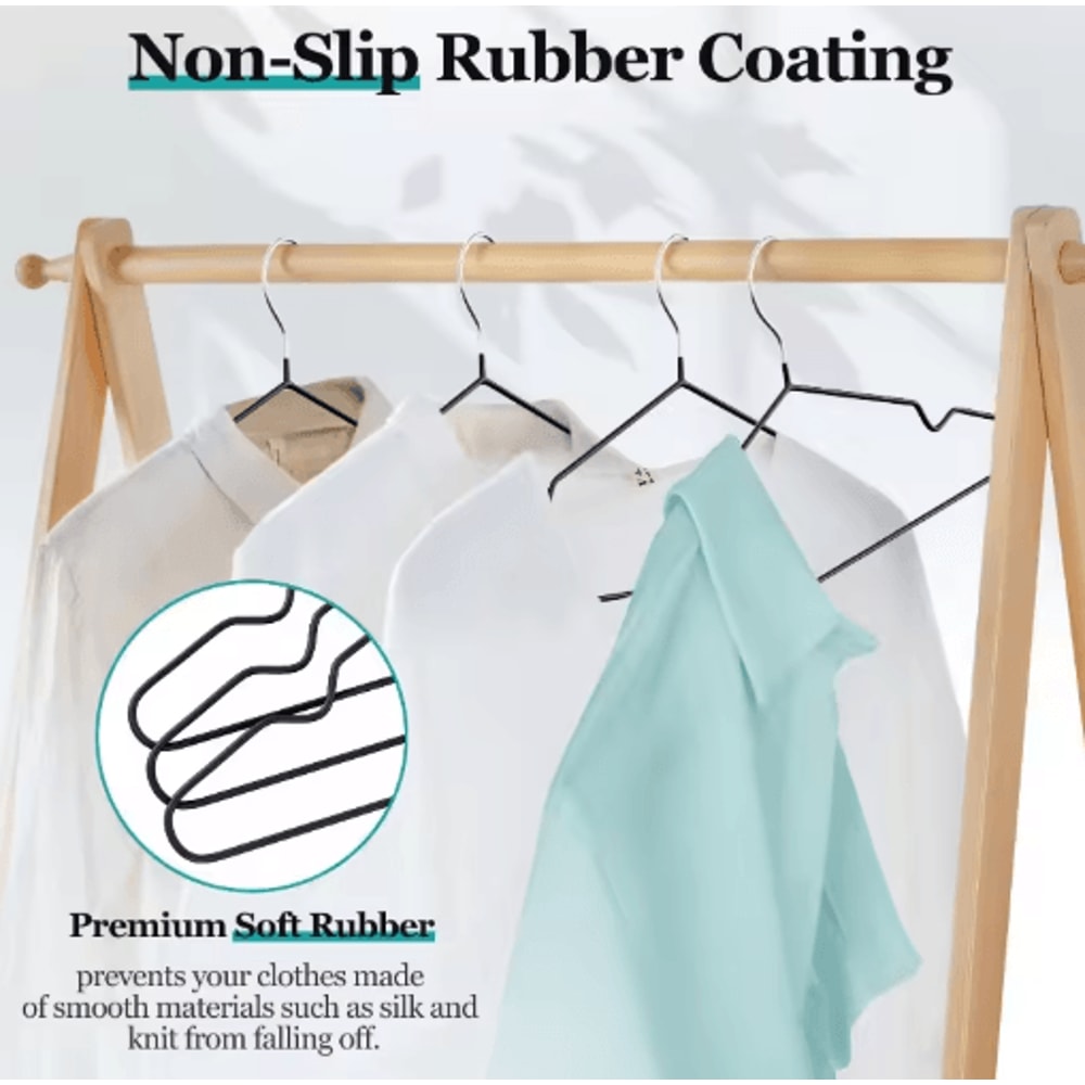 10PCS NonSlip Thick Plastic Clothes Hangers For Daily Drying 9