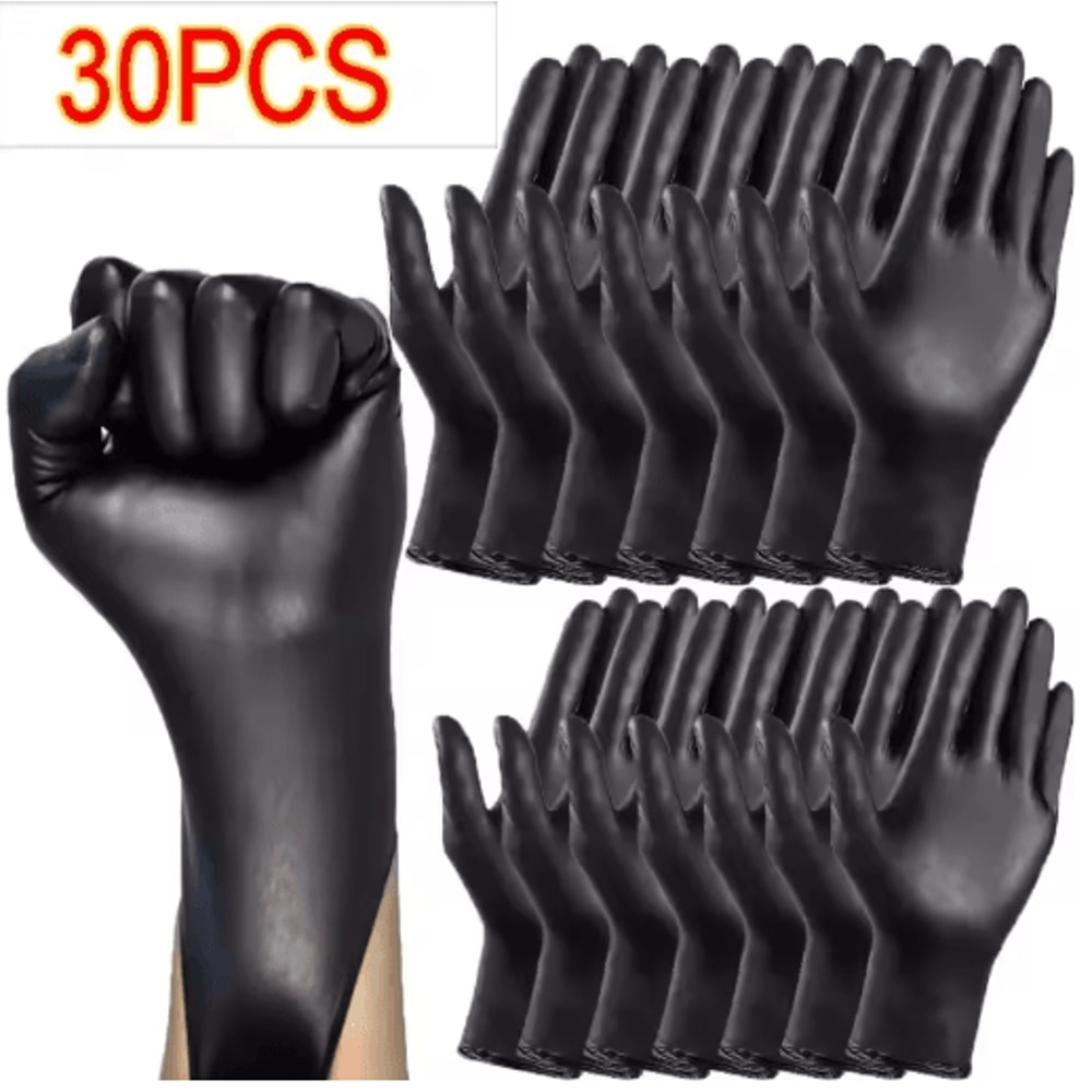 Black Nitrile Disposable Gloves LatexFree For Cleaning Personal Care 3