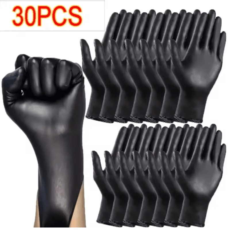 Black Nitrile Disposable Gloves LatexFree For Cleaning Personal Care 3