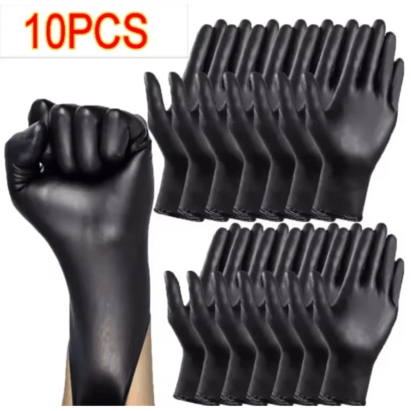 Black Nitrile Disposable Gloves LatexFree For Cleaning Personal Care 4