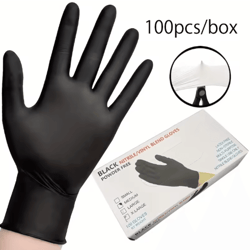 black nitrile disposable gloves – latex-free for cleaning & personal care