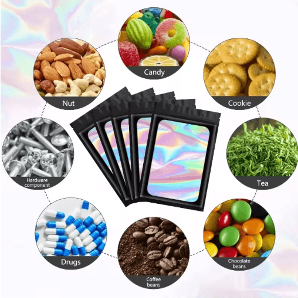 Holographic Ziplock Bags For Jewelry Nails And Beauty Display 4