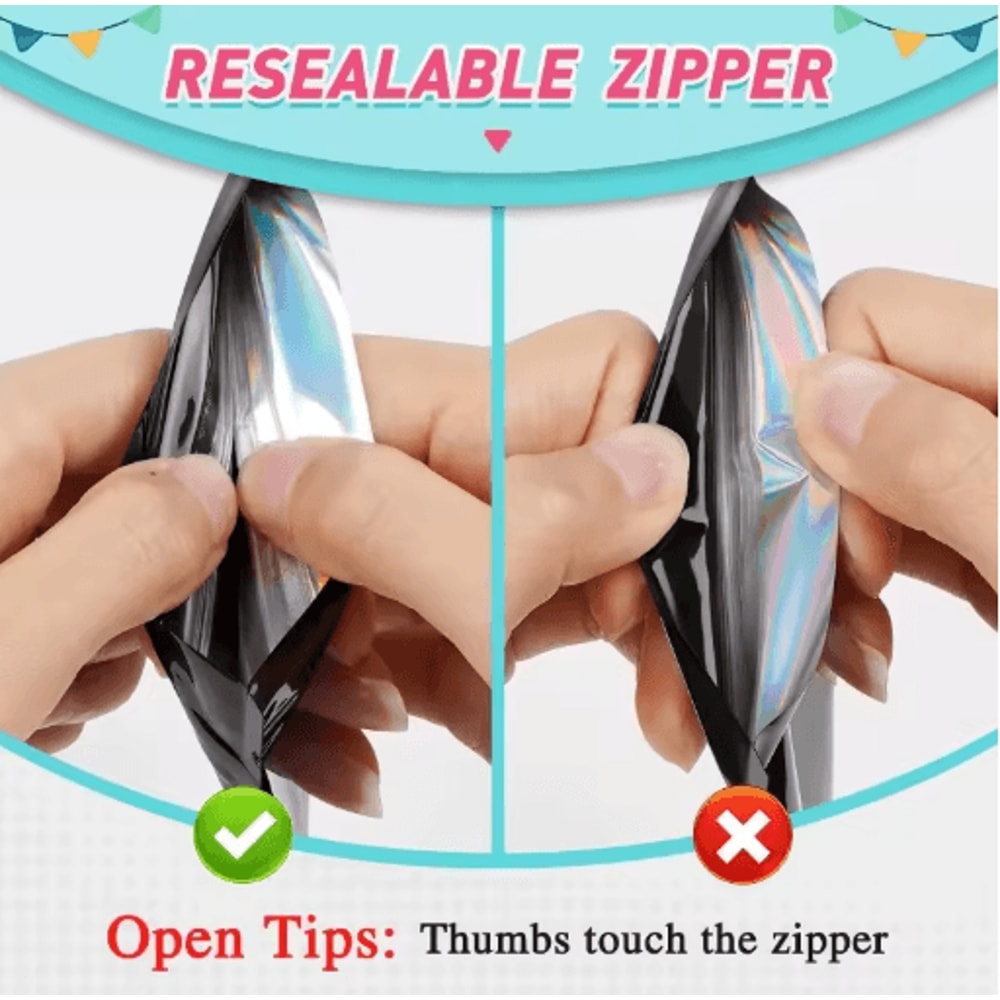 Holographic Ziplock Bags For Jewelry Nails And Beauty Display 5