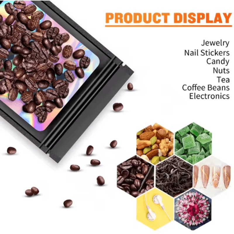 Holographic Ziplock Bags For Jewelry Nails And Beauty Display 7