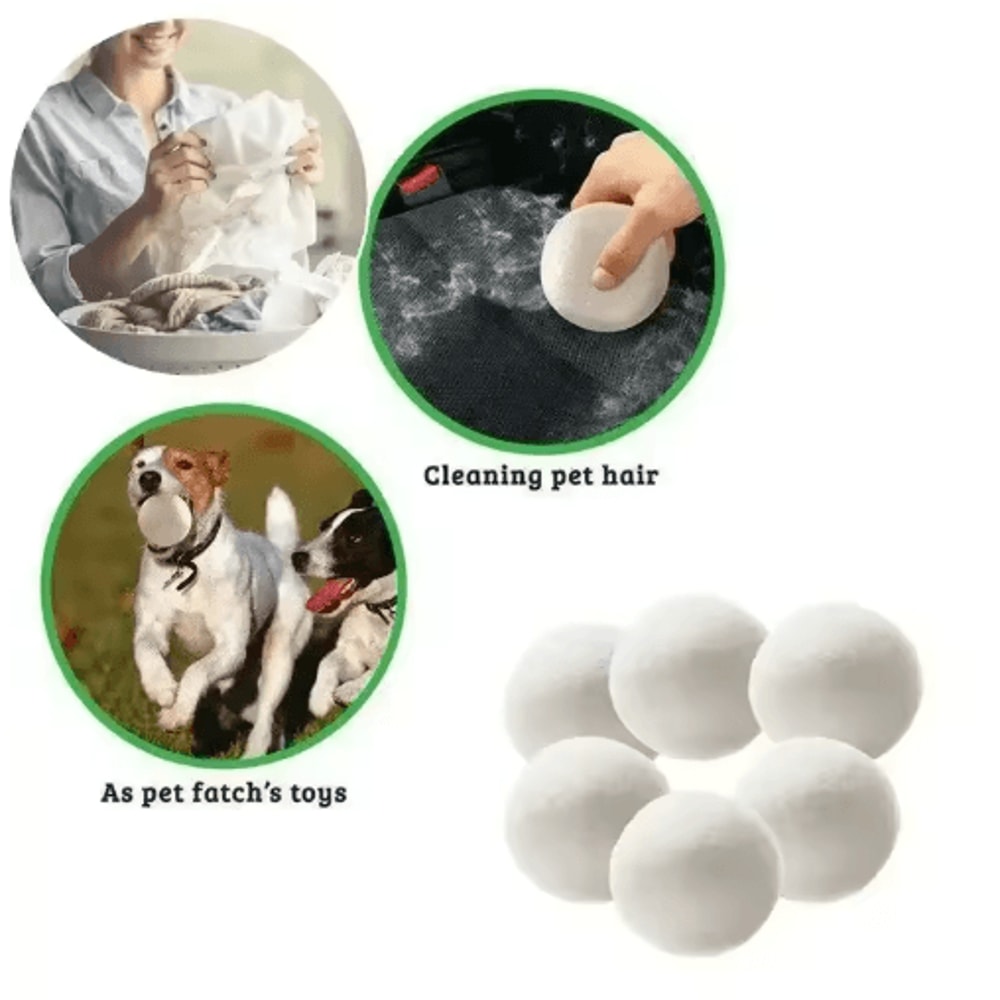 Reusable Wool Dryer Balls Natural Fabric Softener For Laundry 14