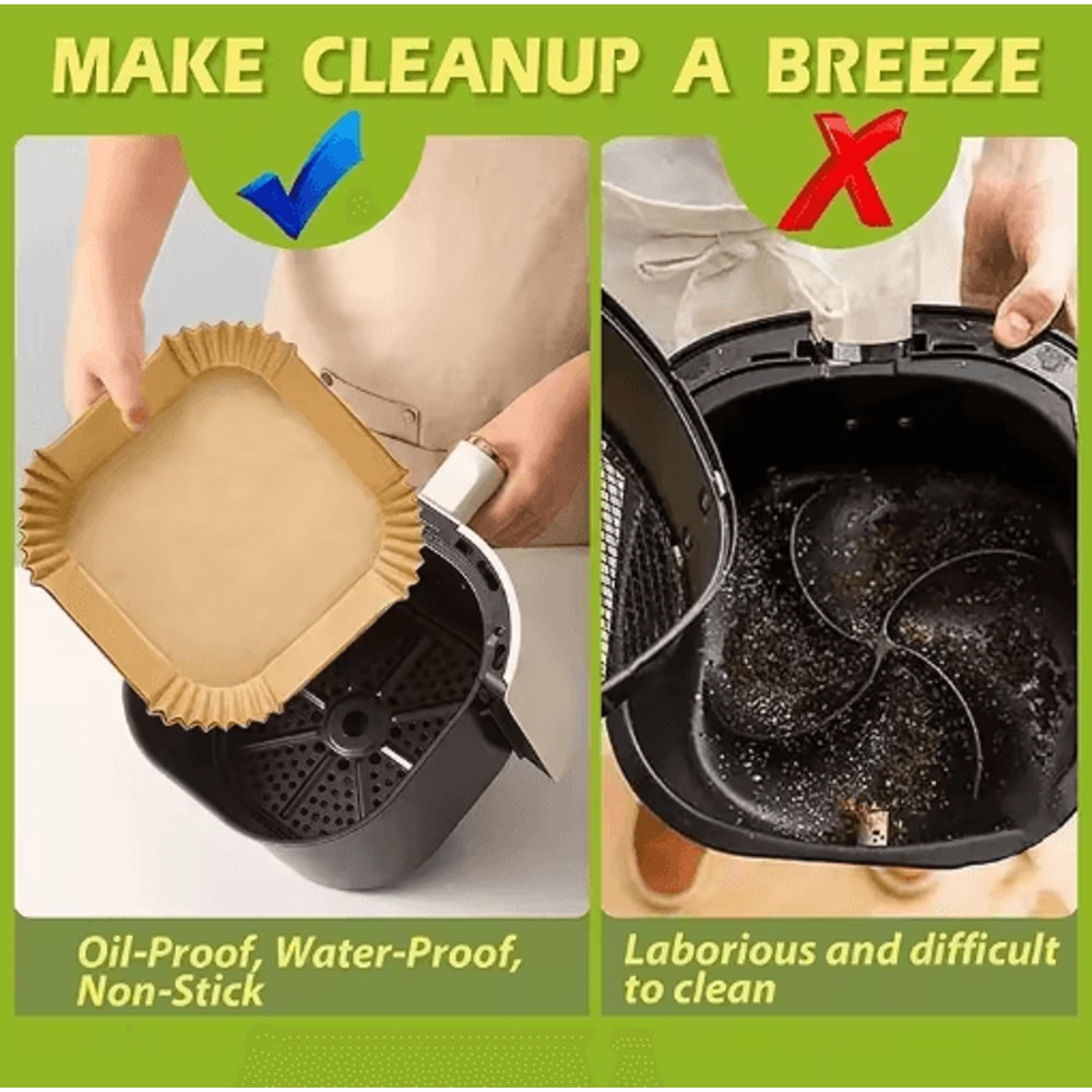 Disposable Air Fryer Baking Paper Liners Square Round Rectangle 8