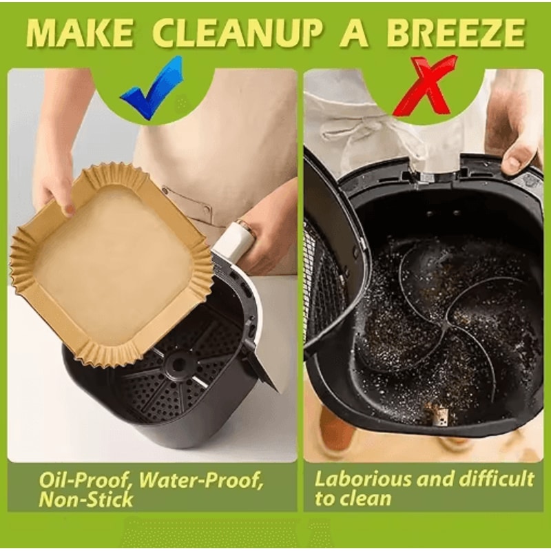 Disposable Air Fryer Baking Paper Liners Square Round Rectangle 8