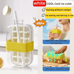 12-grid large-capacity ice cube tray & water bottle combo with lid