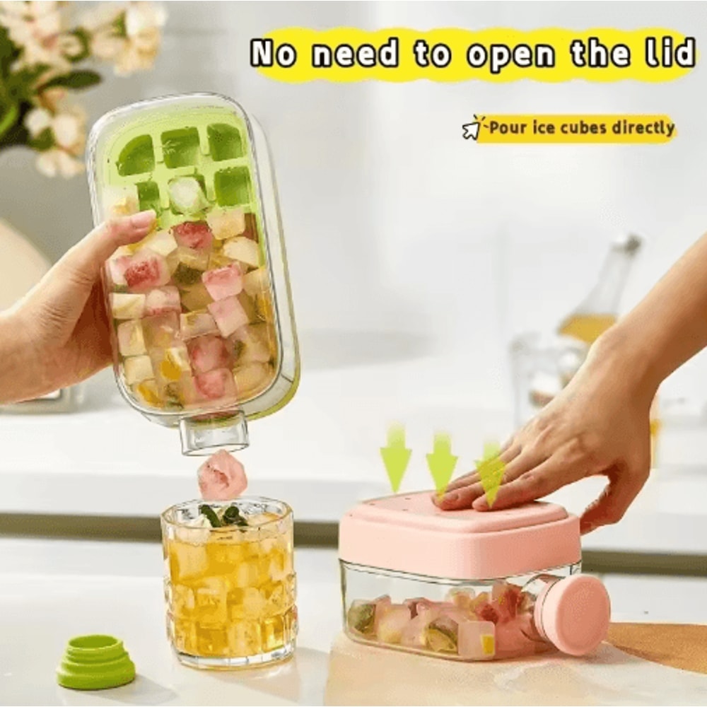 12Grid LargeCapacity Ice Cube Tray Water Bottle Combo With Lid 11
