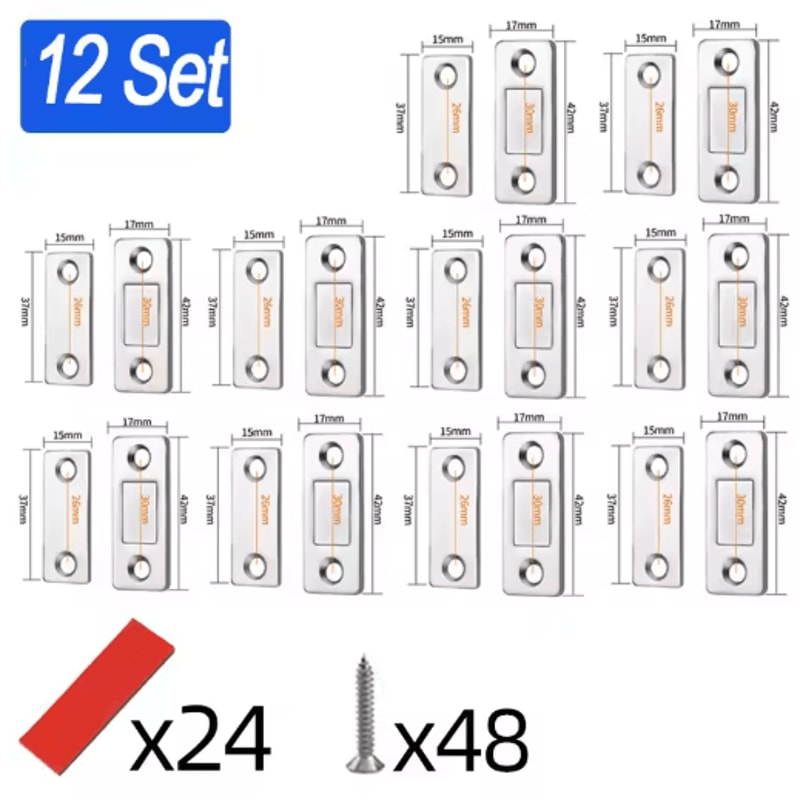 SelfAdhesive Magnetic Cabinet Catch Invisible Door Latch Solution 3