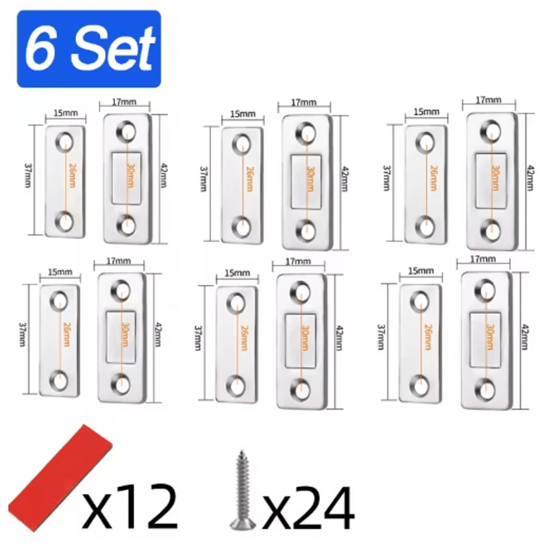 SelfAdhesive Magnetic Cabinet Catch Invisible Door Latch Solution 6
