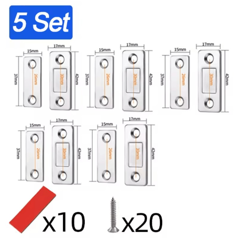 SelfAdhesive Magnetic Cabinet Catch Invisible Door Latch Solution 7