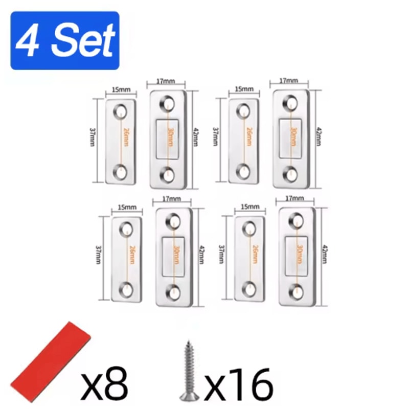 SelfAdhesive Magnetic Cabinet Catch Invisible Door Latch Solution 8