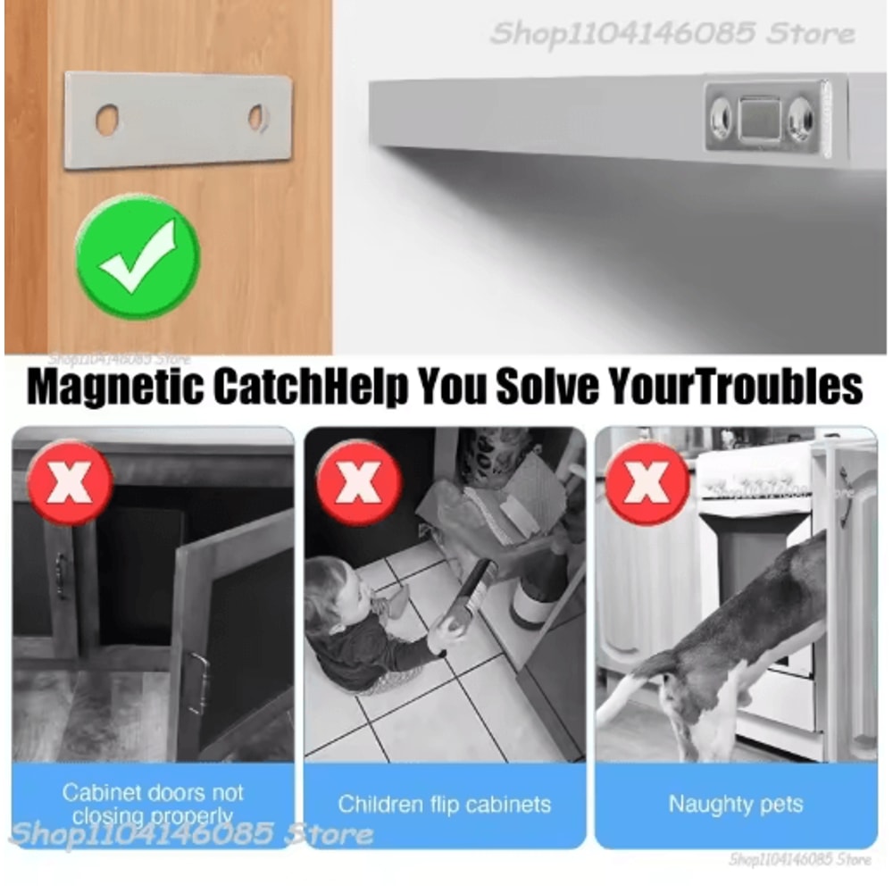 SelfAdhesive Magnetic Cabinet Catch Invisible Door Latch Solution 13