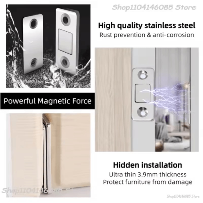 SelfAdhesive Magnetic Cabinet Catch Invisible Door Latch Solution 14