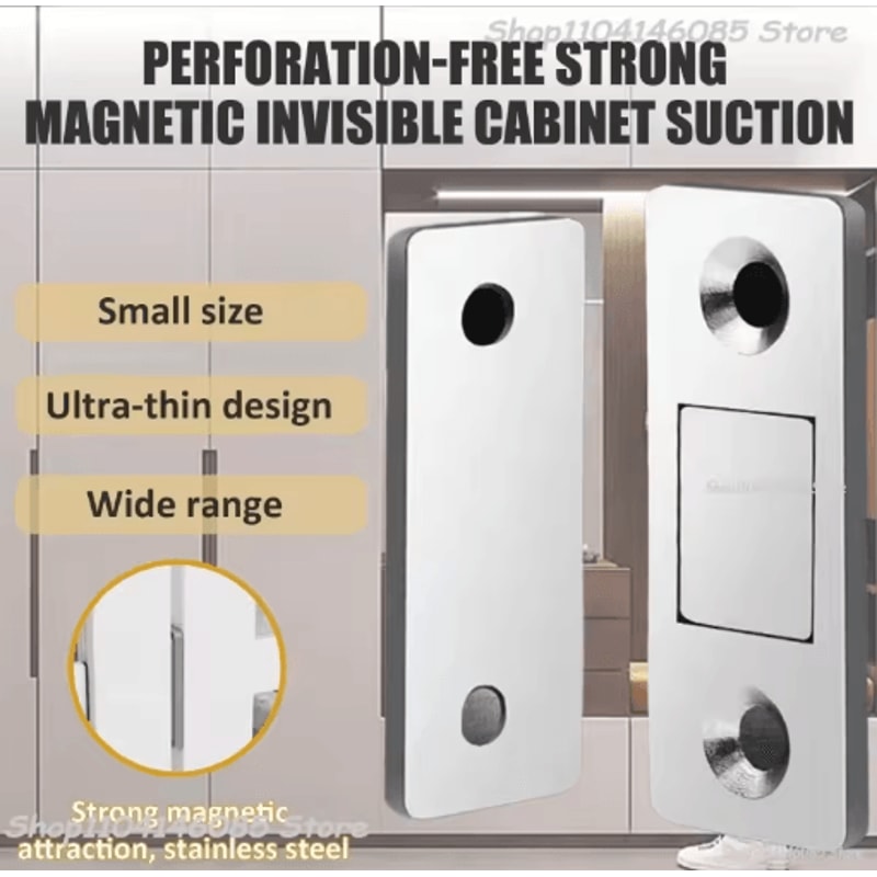SelfAdhesive Magnetic Cabinet Catch Invisible Door Latch Solution 0
