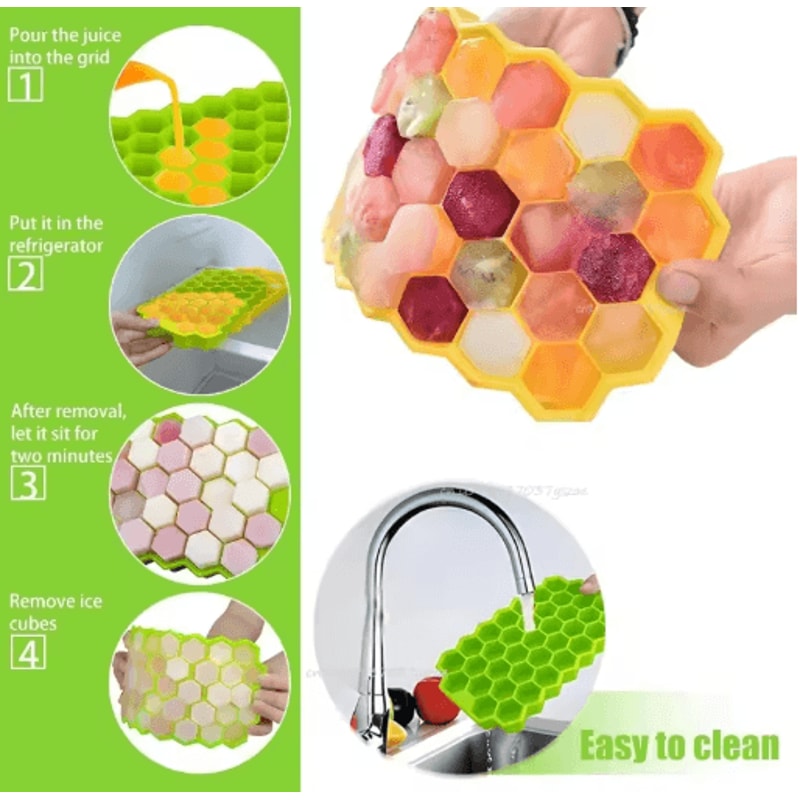 LargeCapacity 148Cube Silicone Ice Tray With Lid BPA Free Ice Maker 0