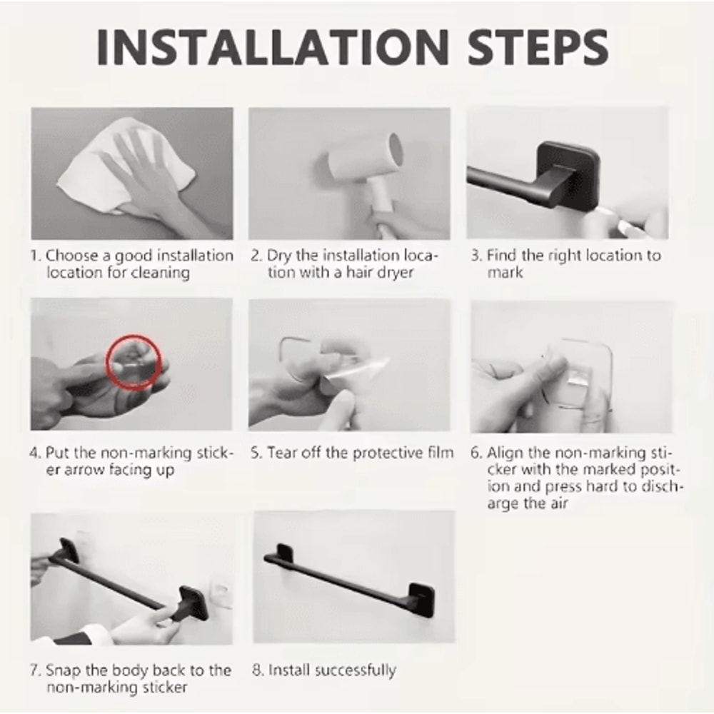 WallMounted Towel Rack With NoDrill Installation 10