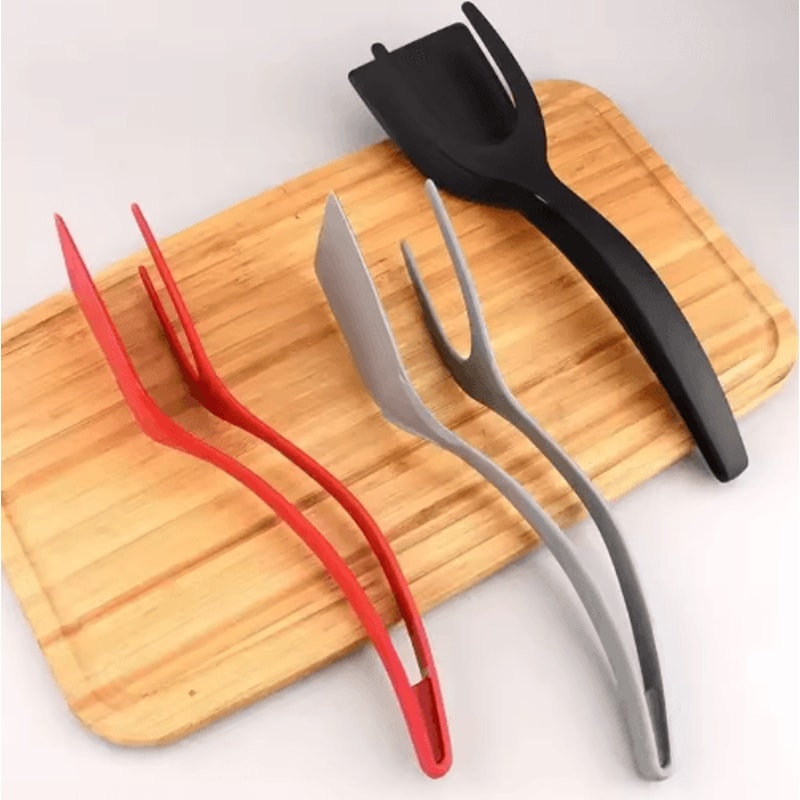 2in1 Egg Spatula Tongs Pancake Egg Flipping Tool 14