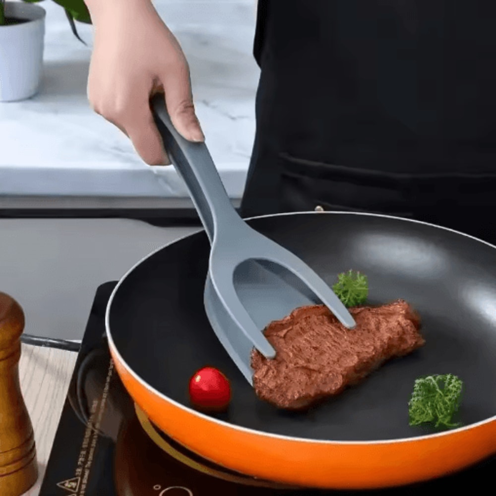 2in1 Egg Spatula Tongs Pancake Egg Flipping Tool 18