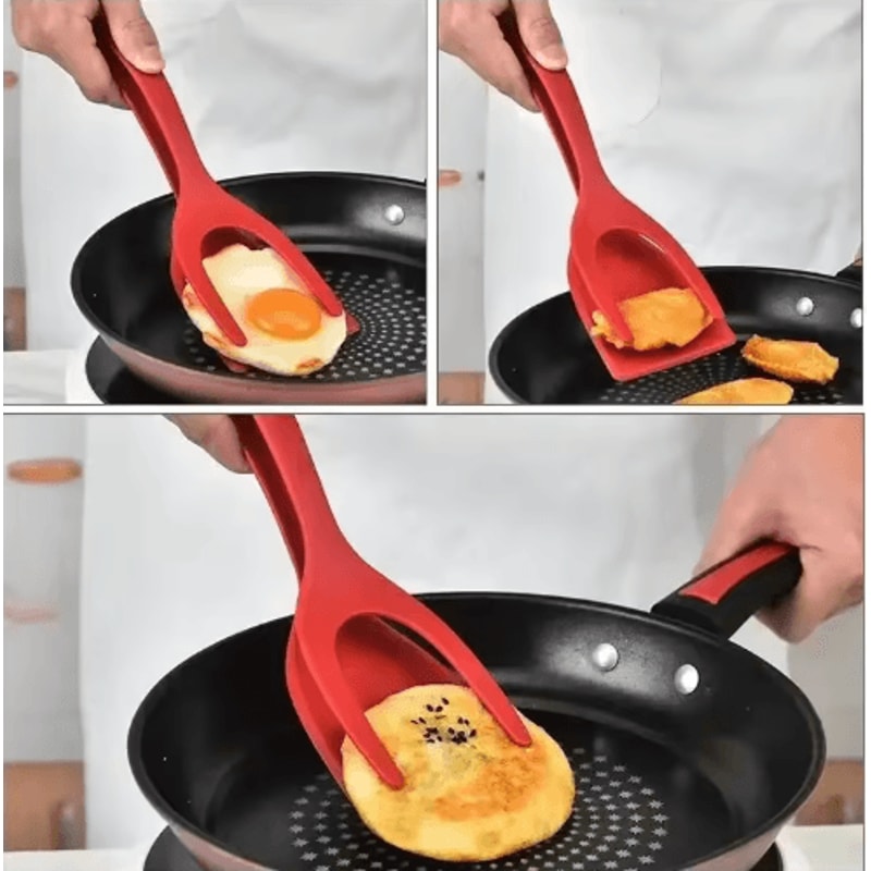 2in1 Egg Spatula Tongs Pancake Egg Flipping Tool 19