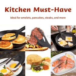 2-in-1 egg spatula tongs – pancake & egg flipping tool
