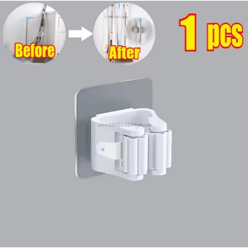 SelfAdhesive Mop Broom Holder NoDrill Wall Organizer 5