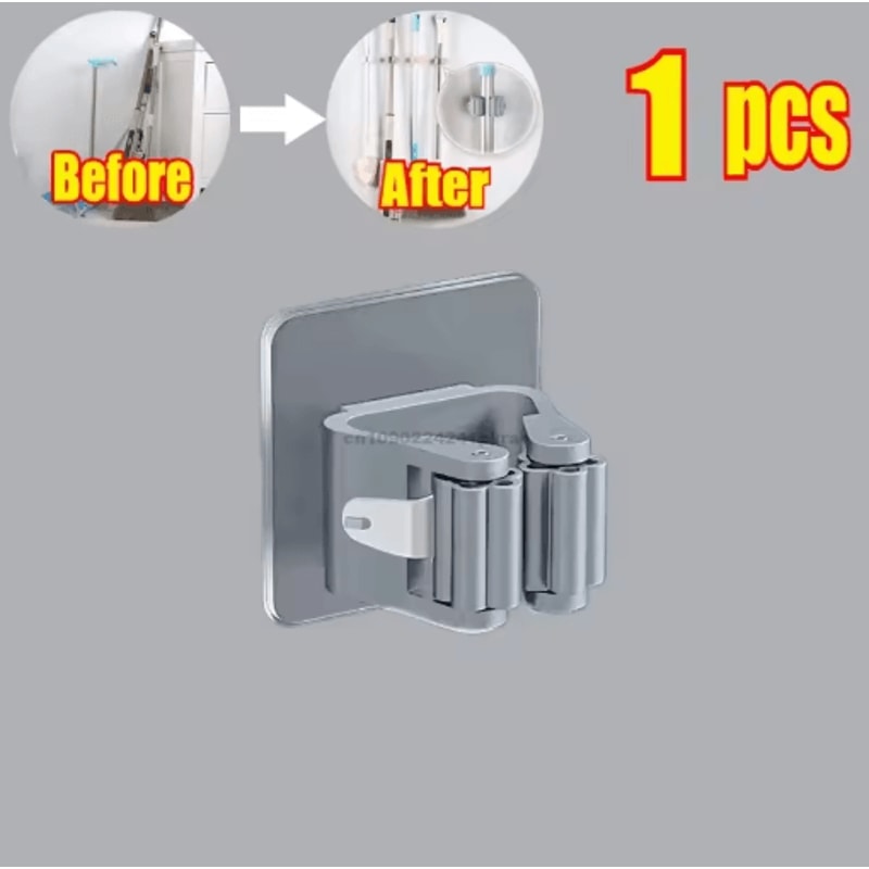 SelfAdhesive Mop Broom Holder NoDrill Wall Organizer 14