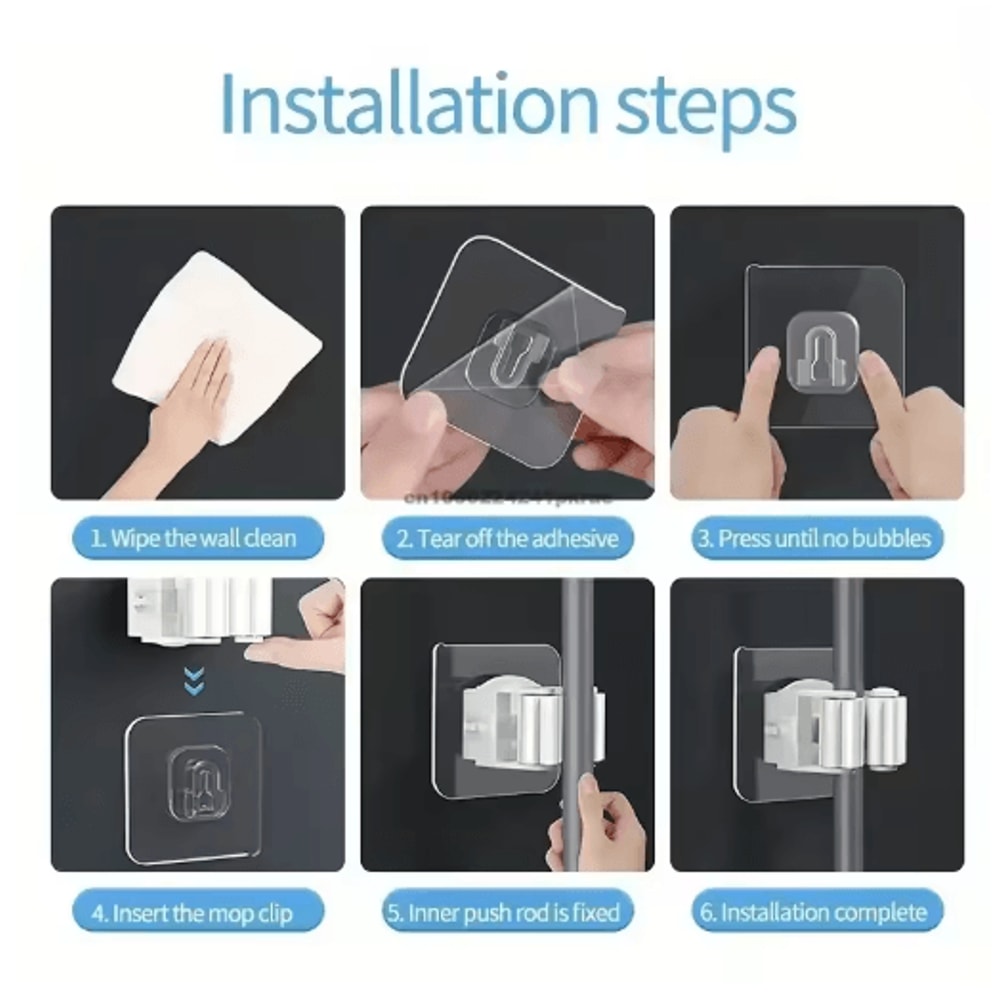 SelfAdhesive Mop Broom Holder NoDrill Wall Organizer 15