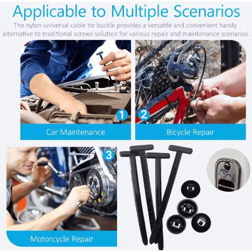 SelfLocking Universal Nylon Cable Ties With Buckle Pin 10