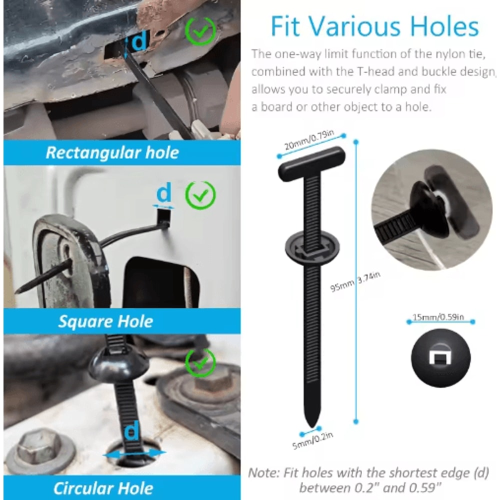 SelfLocking Universal Nylon Cable Ties With Buckle Pin 12